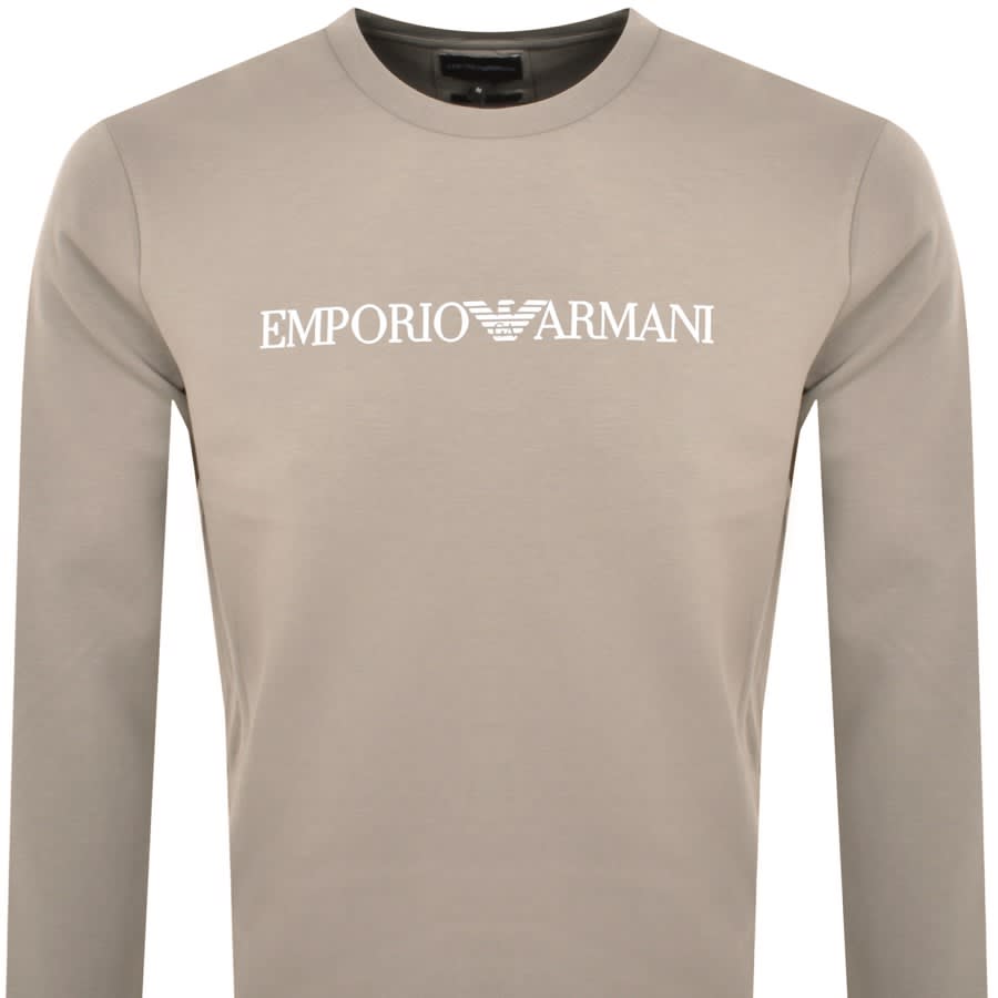 Emporio Armani Crew Neck Logo Sweatshirt Grey Mainline Menswear Denmark